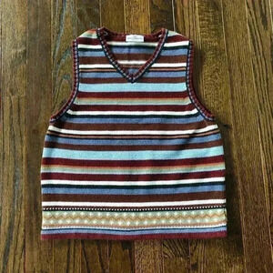 Hanna Andersson Boys 6-7Y Folklore 100% Combed Cotton Fair Isle Vest - VGUC